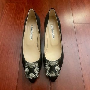 SOLD Black Satin Pumps